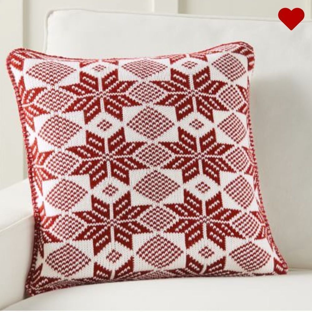 PB Pair Fair Isle Snowflake Pillow Covers, 20x20”